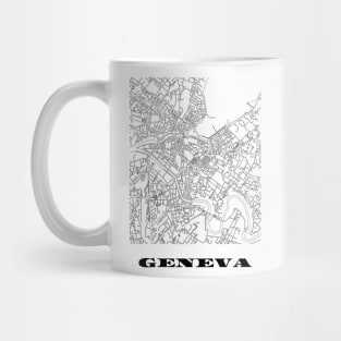 Map of Geneva Switzerland Minimalist Line Drawing Mug